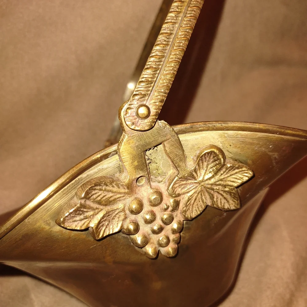 Vintage Brass Gathering Baskets (Set of 2)